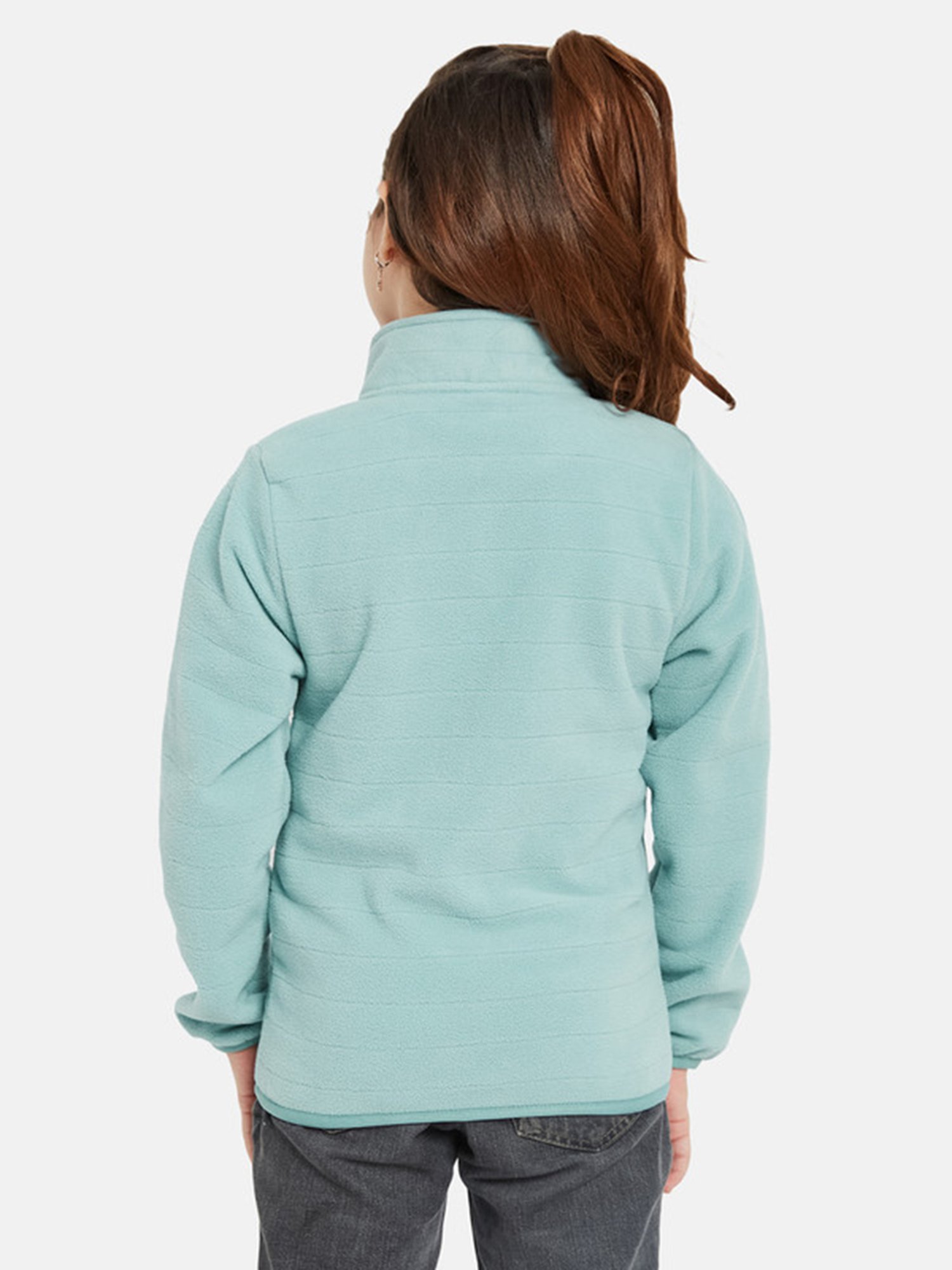 KIDS ONLY Blue Cotton Embroidered Full Sleeves Sweatshirt