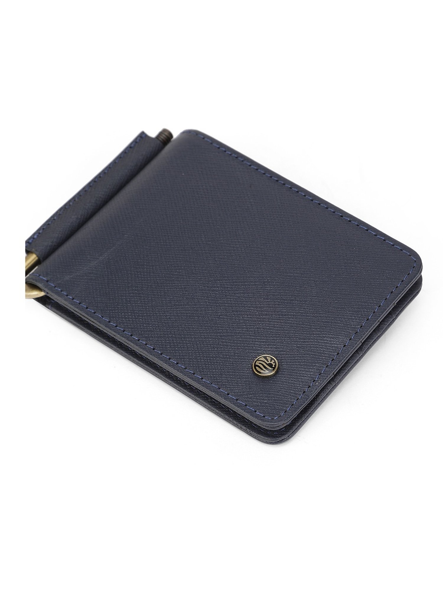 PERQUISITE Navy Casual Leather Bi-Fold Wallet for men