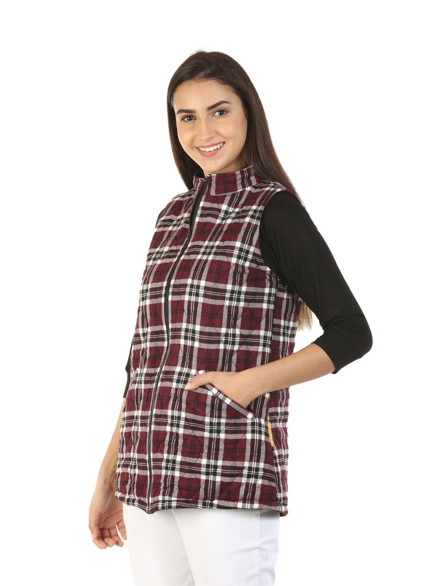 Mustard Wine Checks Reversible Jacket