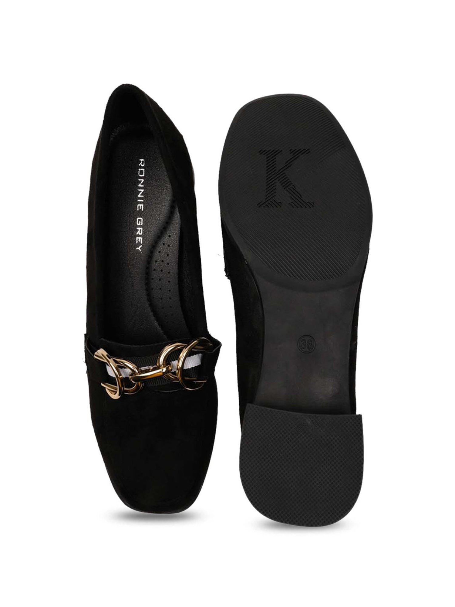 Ronnie Grey Women's Black Casual Loafers