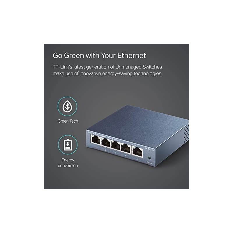 TL-SG105 | 5 Port Gigabit Unmanaged Ethernet Network Switch, Ethernet Splitter | Plug & Play | Fanless Metal Design | Shielded Ports | Traffic Optimization | Limited Lifetime Protection