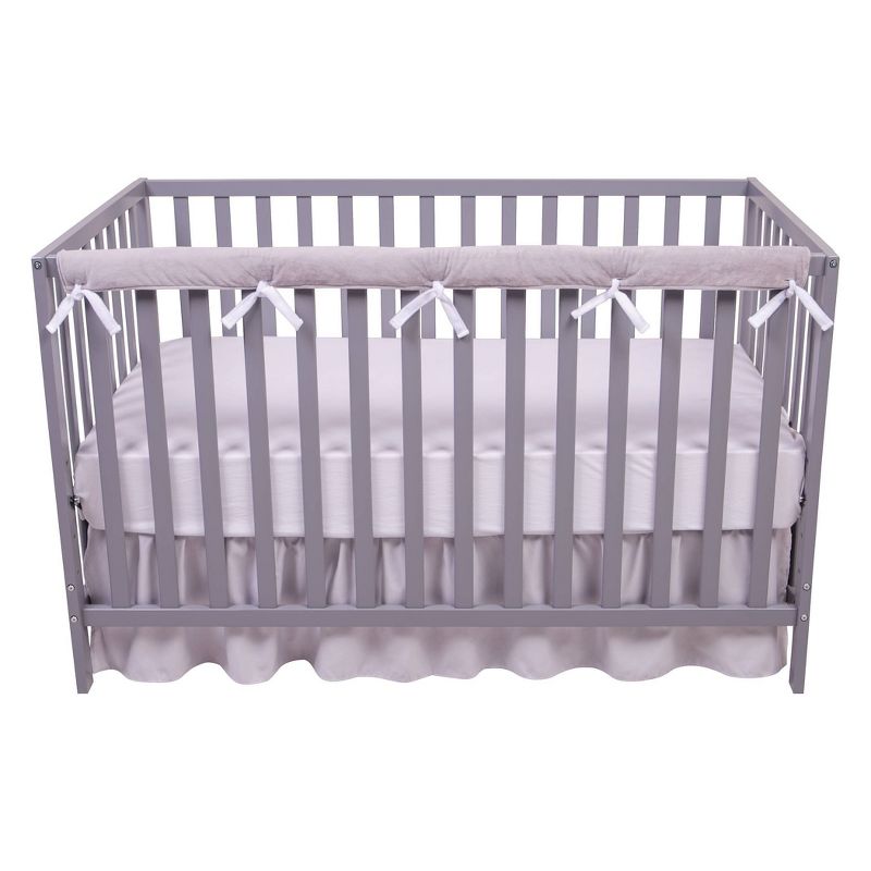Trend Lab Short Gray Fleece Narrow Crib Rail Cover