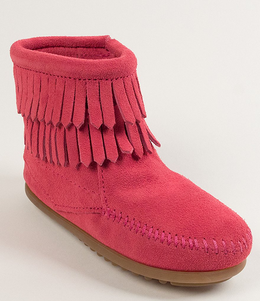 Minnetonka Girls' Double Fringe Suede Boots (Infant)