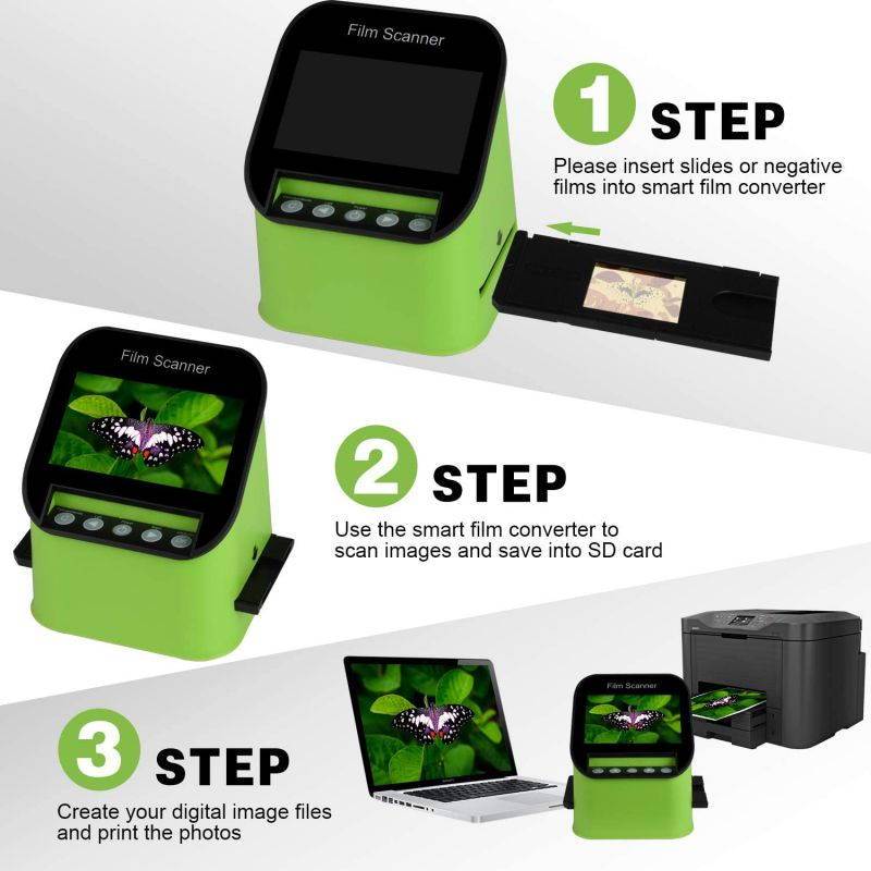 DIGITNOW Digital Film & Slide Scanner, Converts 35mm, 110 & 126 and Super 8 Films & 8mm Film Negatives & Slides to 22 Megapixel JPEG Images Includes 4.3 Inch TFT LCD Display