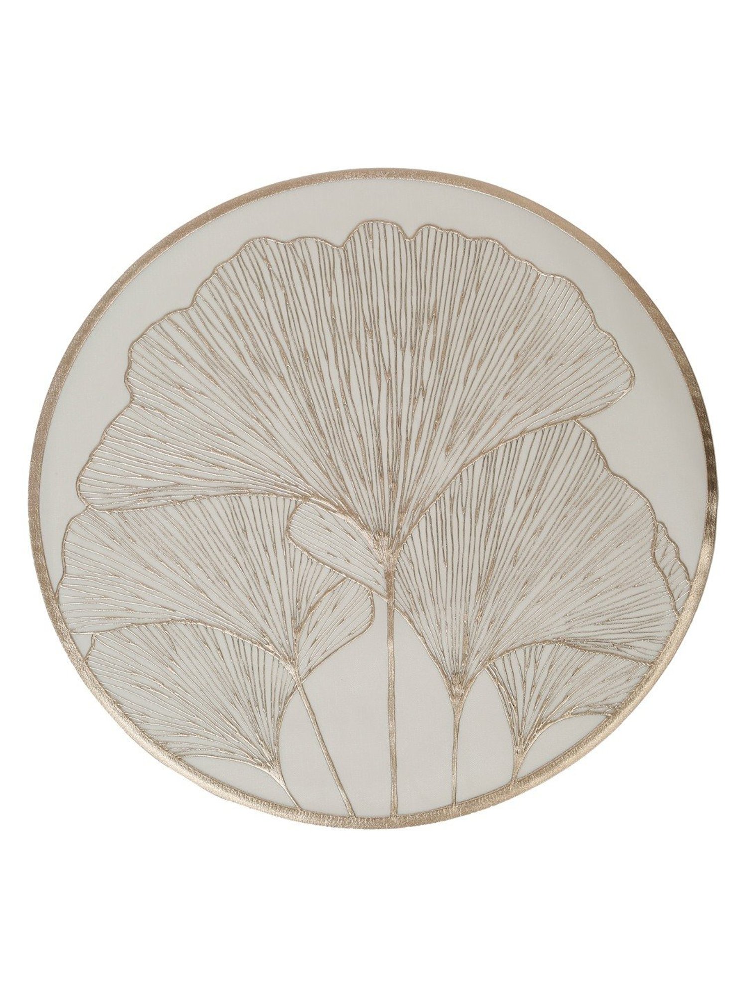 HOSTA HOMES Self Designed Printed Cream Gold PVC Table Placemat