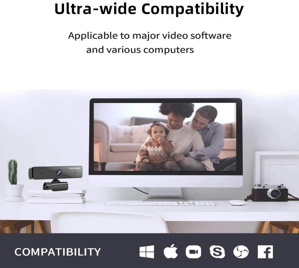 1080P Webcam with Microphone, HD PC Web Camera for Computer Desktop Laptop, 95&deg; Wide Angle USB Streaming Webcam with Plug and Play Multi-Compatible for Video Conference Recording Online Class