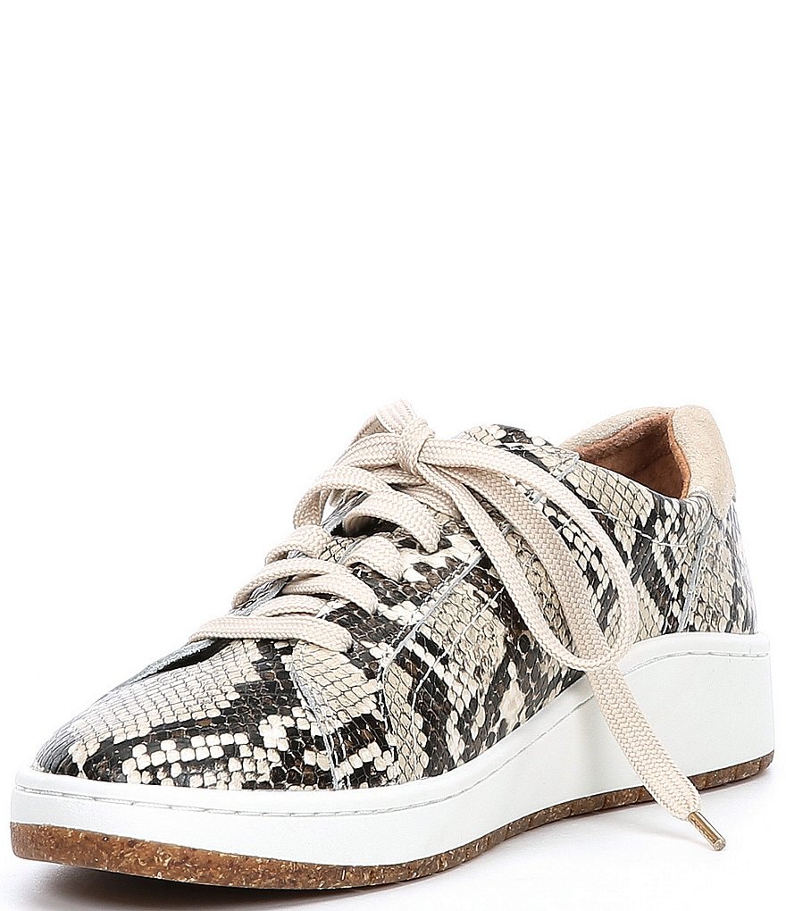 Aetrex Blake Snake Print Leather Lace-Up Sneakers