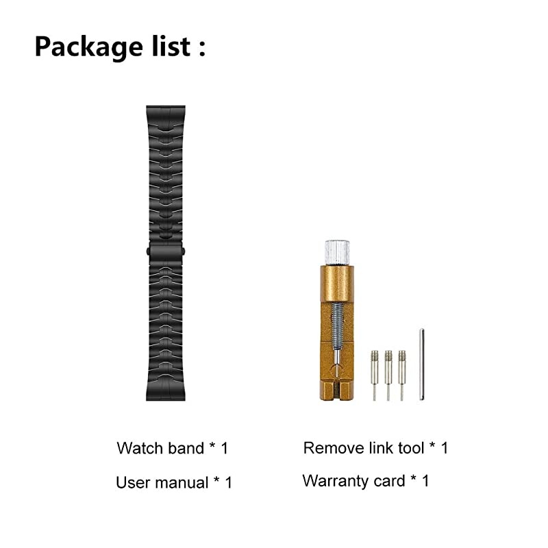 Fenix 5X6X Band 26mm Titanium Metal Quick Fit Watch Strap with Enhanced Durability Version Compatible for Garmin Fenix 5X5X Plus6X ProDescent Mk1 Smartwatch DLC Black