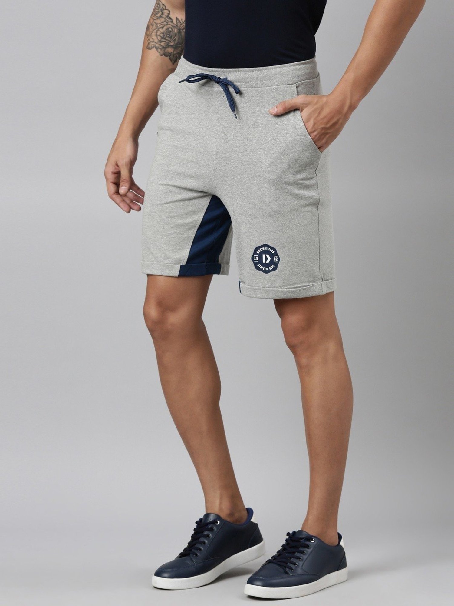 Dixcy Scott Maximus Grey Cotton Regular Fit Shorts