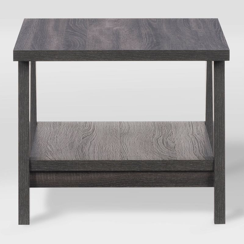 Hollywood Side Table with Lower Shelf Dark Gray - CorLiving