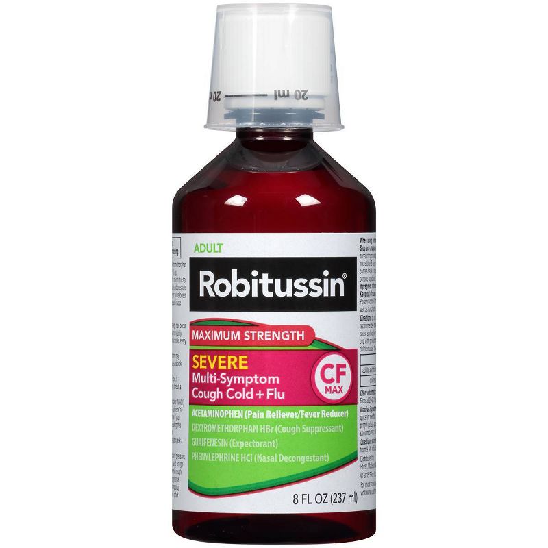 Robitussin Maximum Strength Multi-Symptom Cold Relief Liquid - Dextromethorphan - 8 fl oz