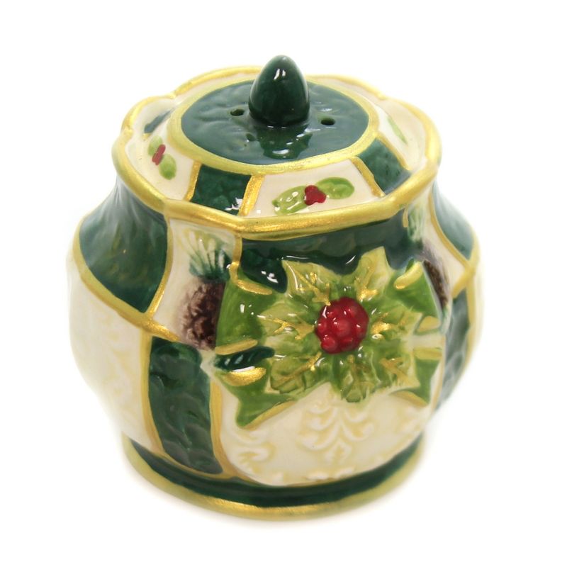 Tabletop 3.5" Emerald Holly Salt & Pepper Set Christmas Cosmos Gifts Corp.  -  Salt And Pepper Shaker Sets