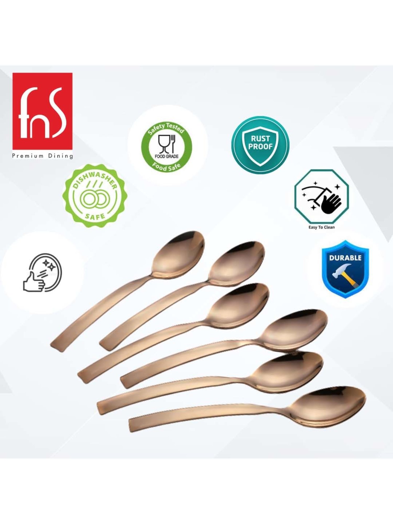 Sumeet S.S.Big Serving&Cooking Spoon Set-5pc(1 Turner,1Serving Spoon,1Skimmer,1Basting Spoon,1Ladle)
