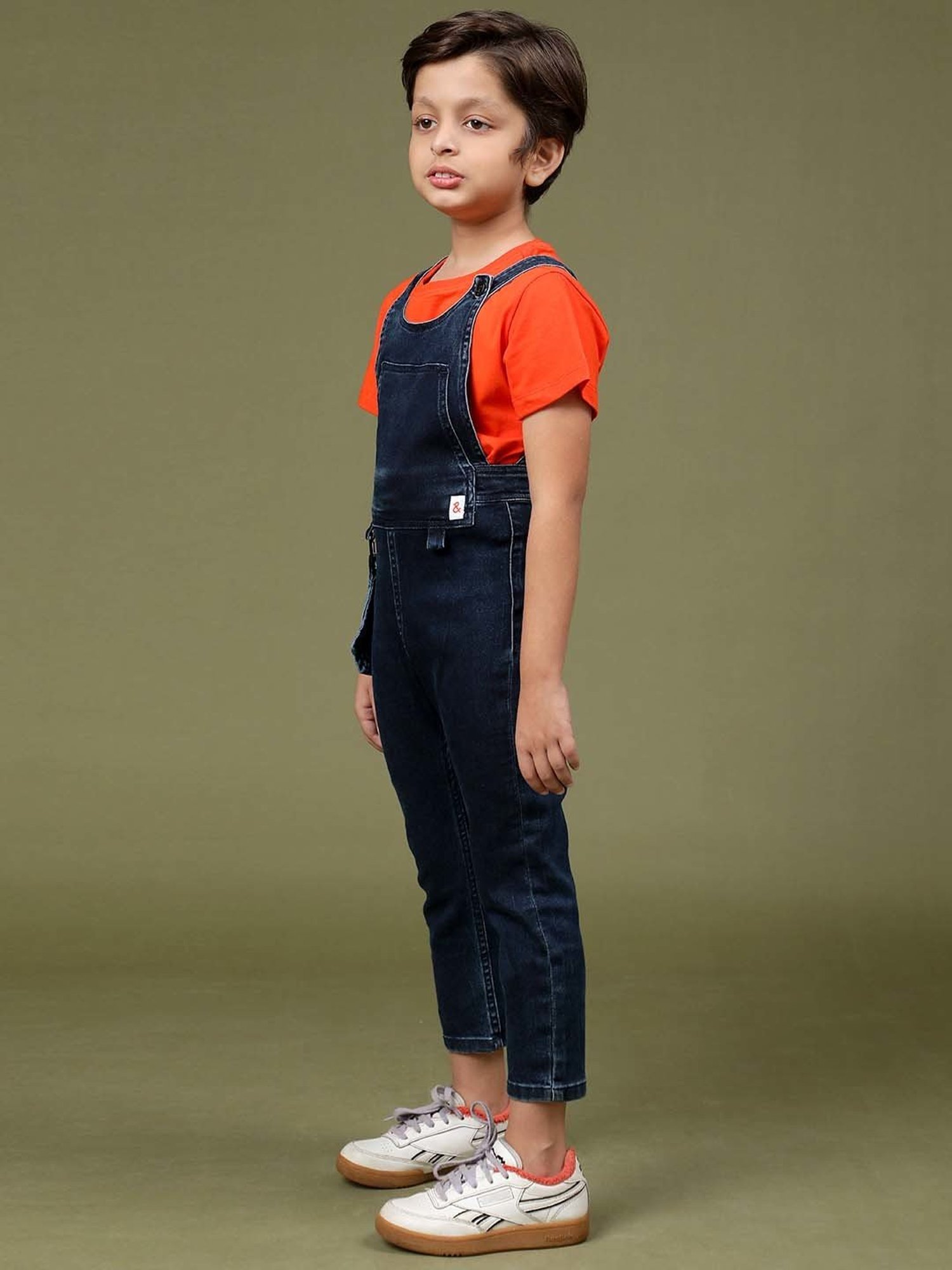 Kiddopanti Kids Blue Solid Dungaree