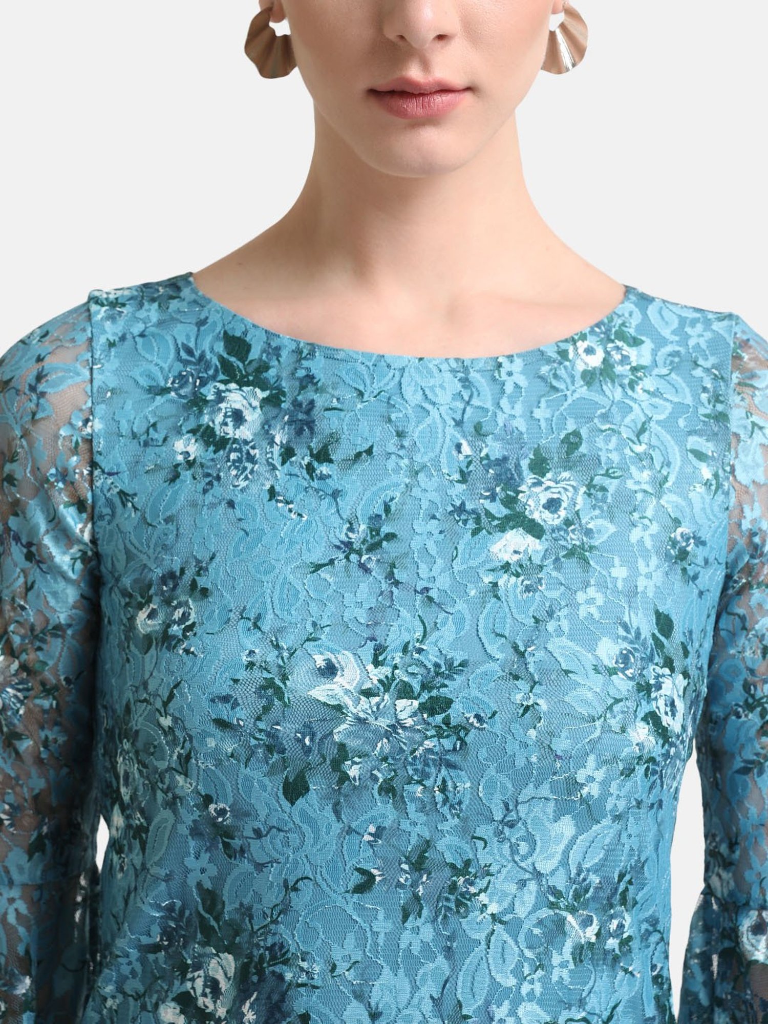 Kazo Blue Lace Top