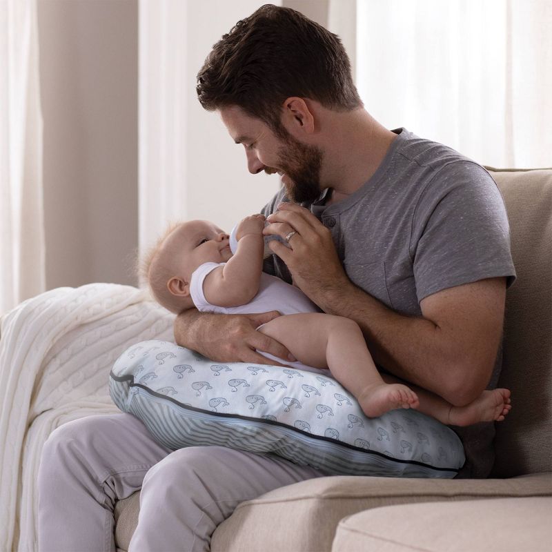 Boppy Organic Fabric Nursing Pillow Cover - Navy Little Whales
