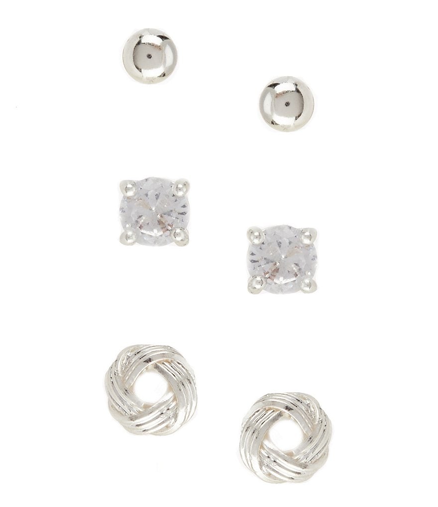 Tailored Sterling Silver Stud Earring Set