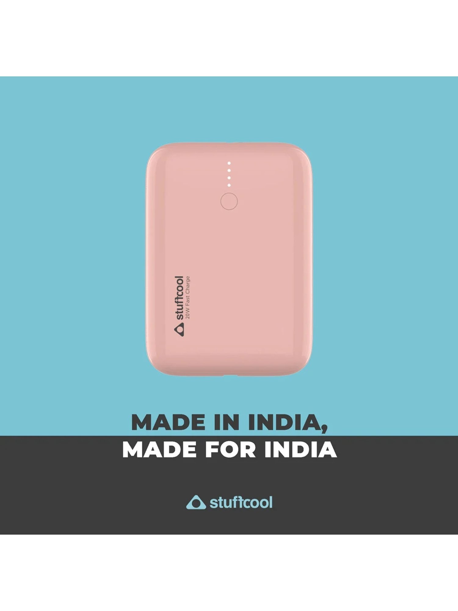 Stuffcool Palm Smallest 10000mAh PD20W Type C Powerbank (Pink)