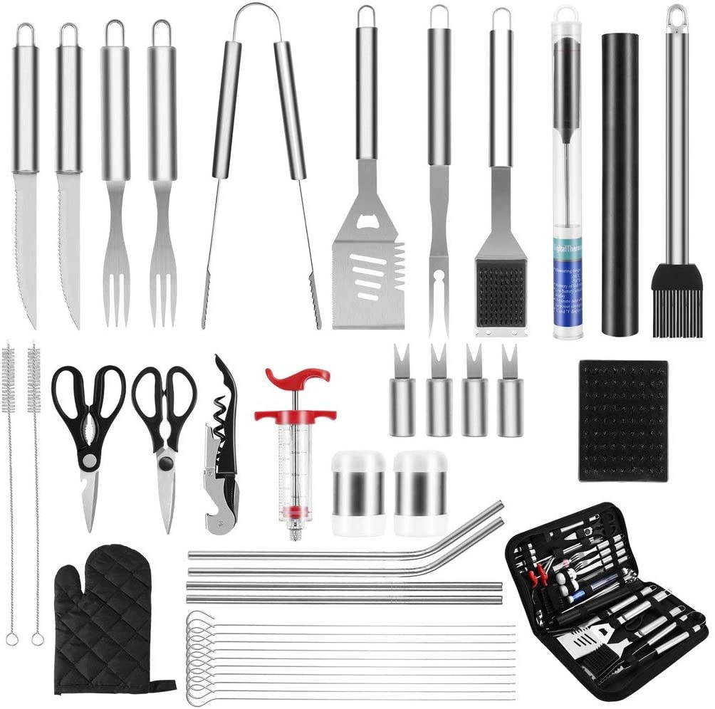 OUTAD Grilling Accessories BBQ Grill Tools Set Professional Grill Utensils 39PCS Stainless Steel Grilling Kit for Outdoor Indoor Camping Party Men and Women Gift