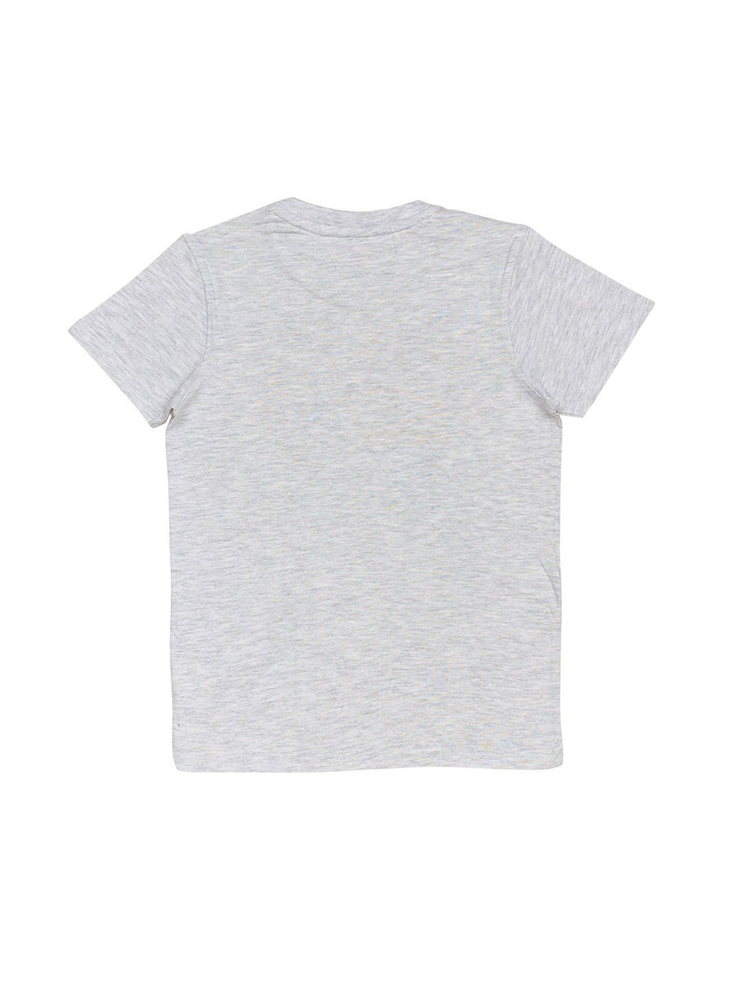 H by Hamleys Boys Grey Melange Printed T-Shirt