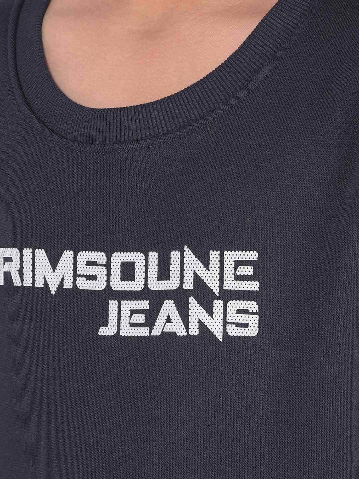 Crimsoune Club Kids Navy Printed Full Sleeves Sweatshirt