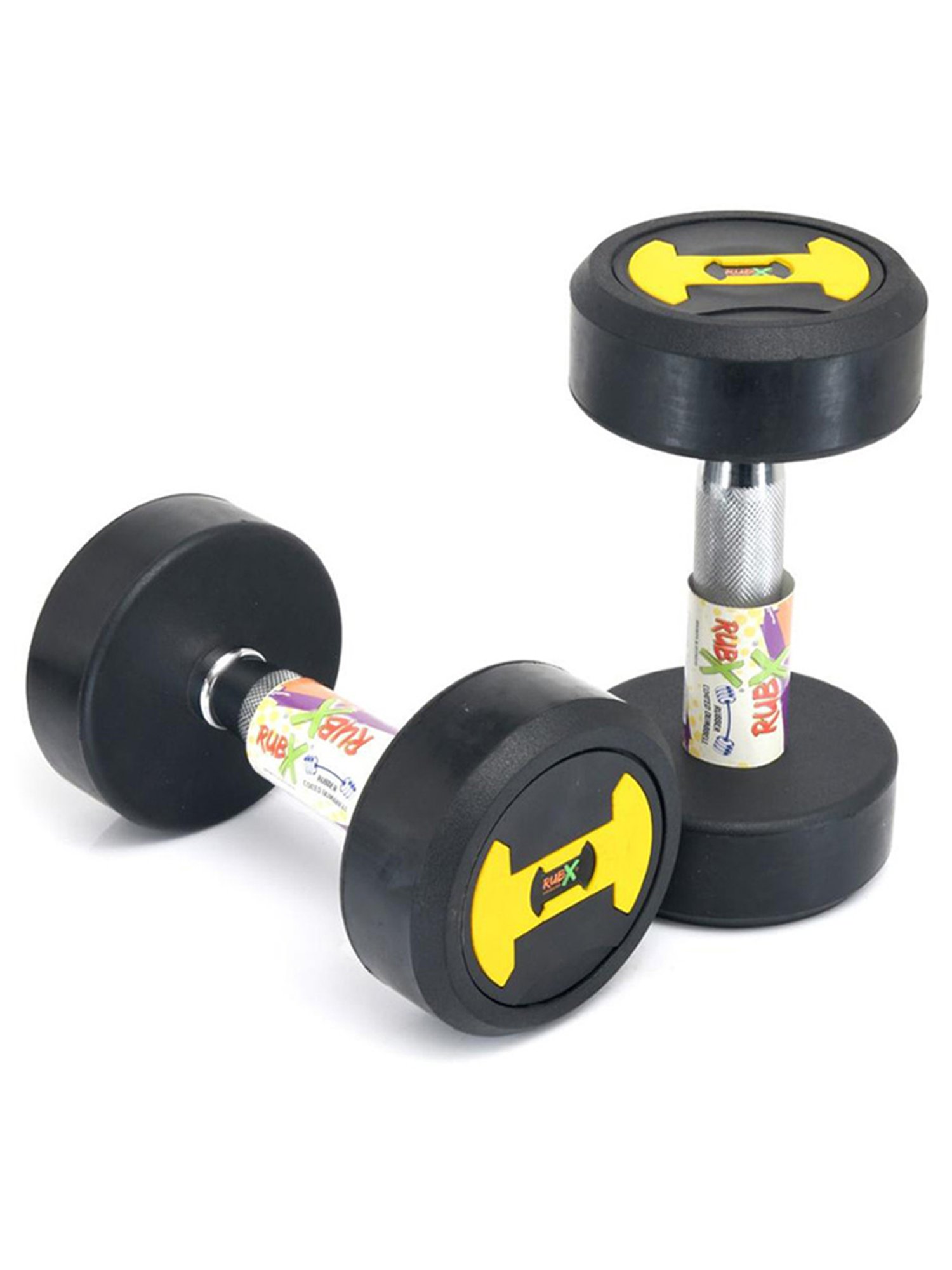 BIGBULL Rubber Coated Solid Hex Dumbbell (Pack Of Two) (2.5 Kg x 2pc (Total = 5 kg))