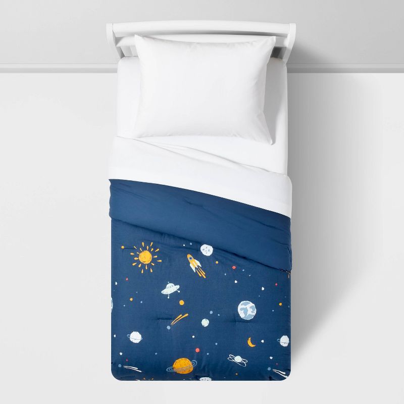 Toddler Space Cotton Comforter Set Navy - Pillowfort™