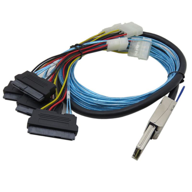 Weastlinks SAS SATA CABLE Mini SAS 4x Mini SAS26P SFF-8088 to 4 SFF-8482 SAS29P SAS Power Cabe
