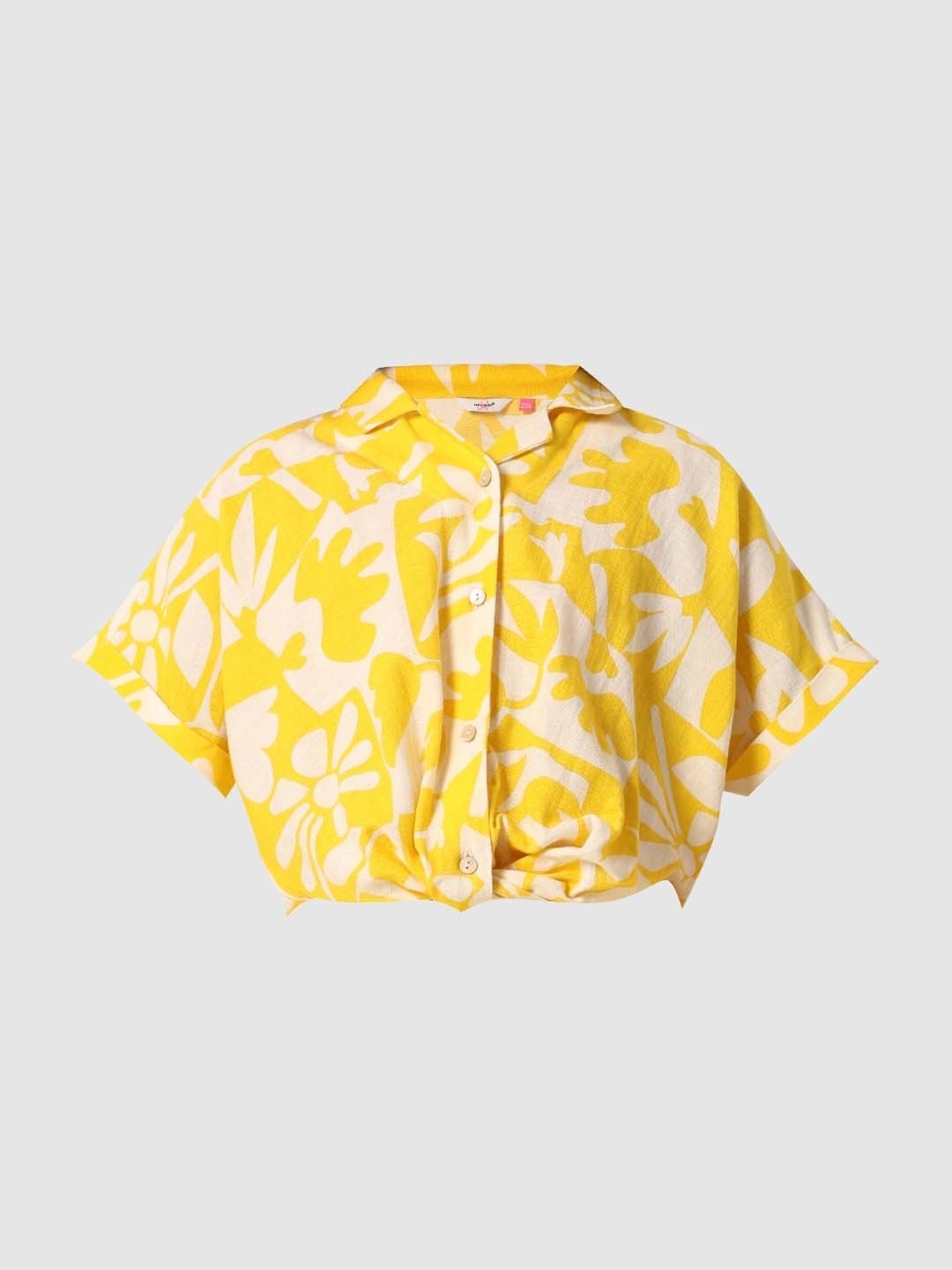 VERO MODA GIRL Yellow & White Printed Shirt