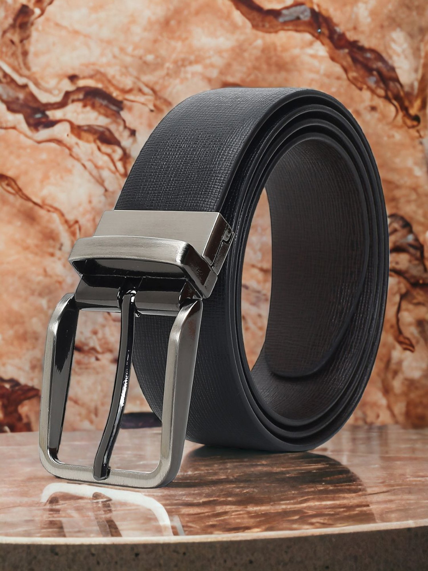 Crusset Black Formal Belt for Men