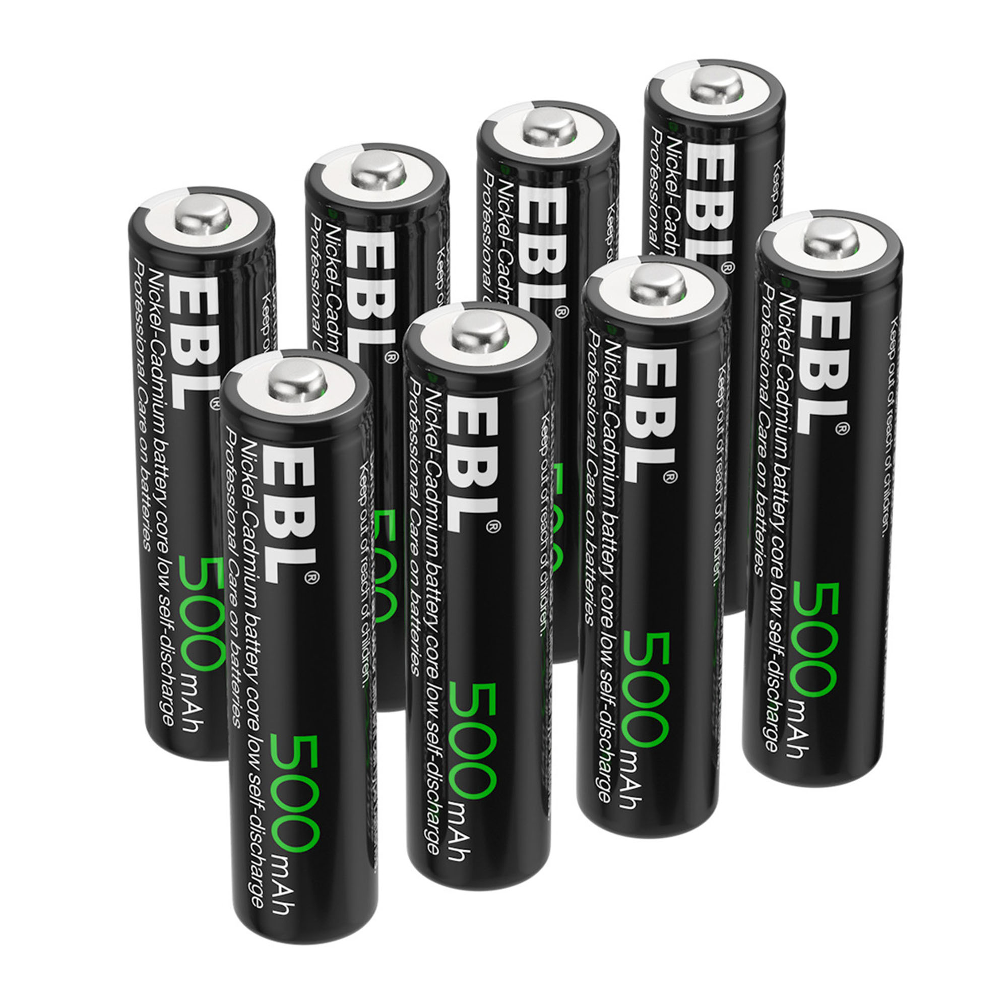 EBL 8 Pcs AAA 1.2V Rechargeable Batteries 500mAh Ni-Cd Battery for TV Keyboards