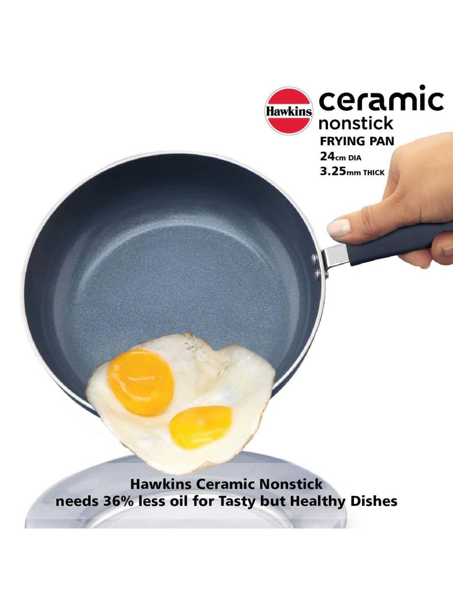 Hawkins Ceramic Nonstick Frying Pan (ICF23) Fry Pan 23 cm diameter 2 L capacity
