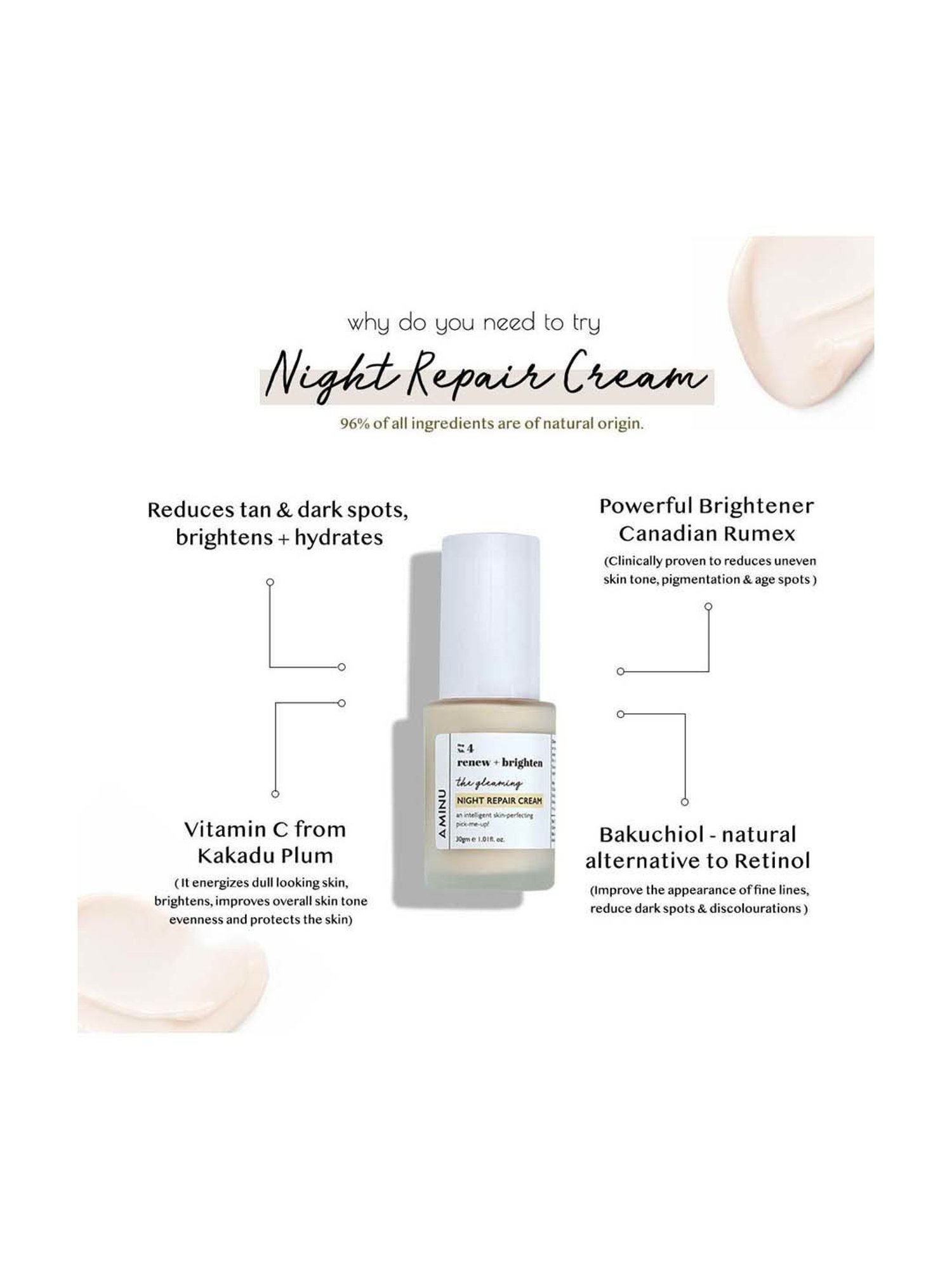 AMINU The Gleaming Night Repair Cream - 30 gm