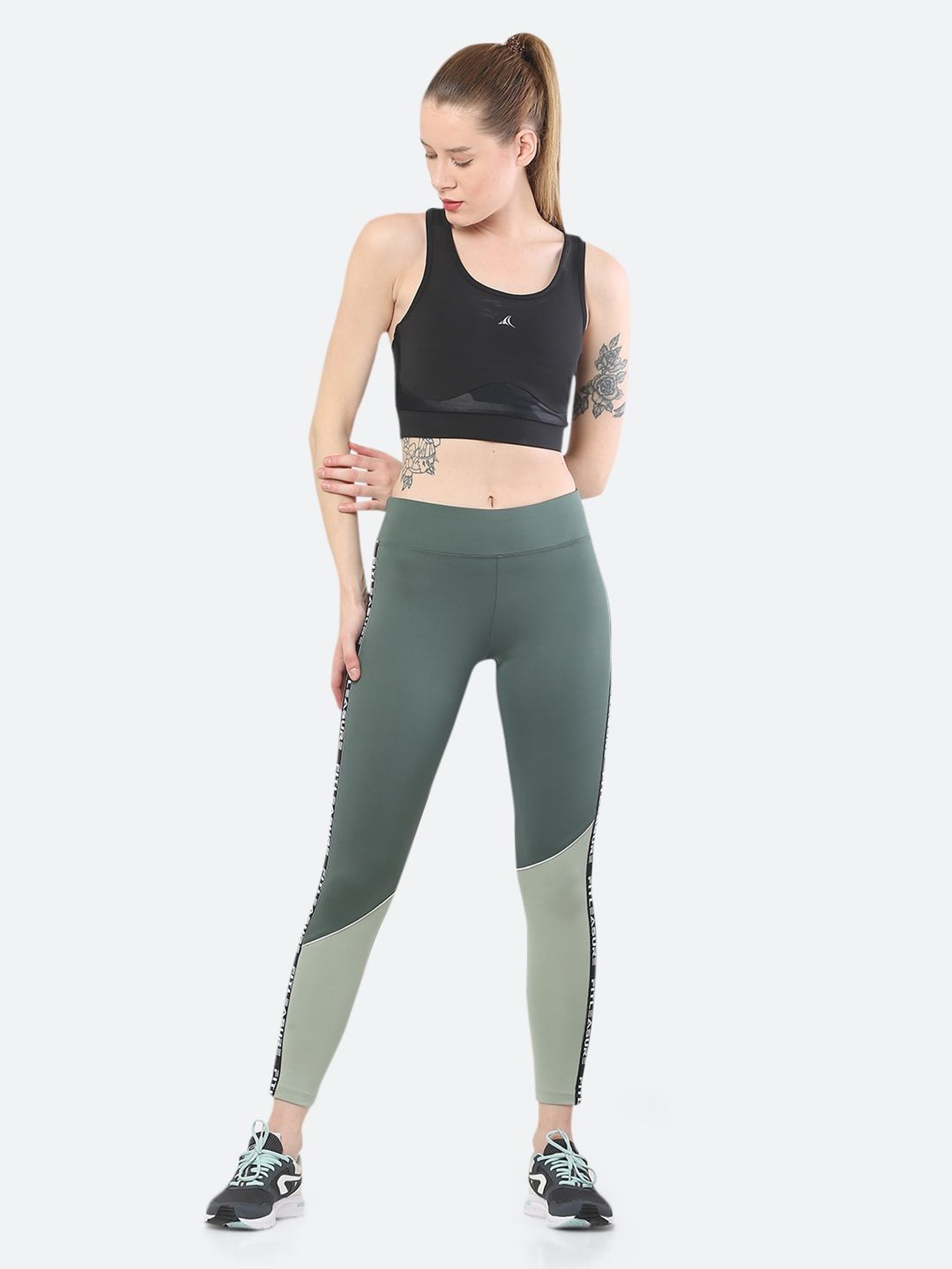 Fitleasure Green Mid Rise Tights