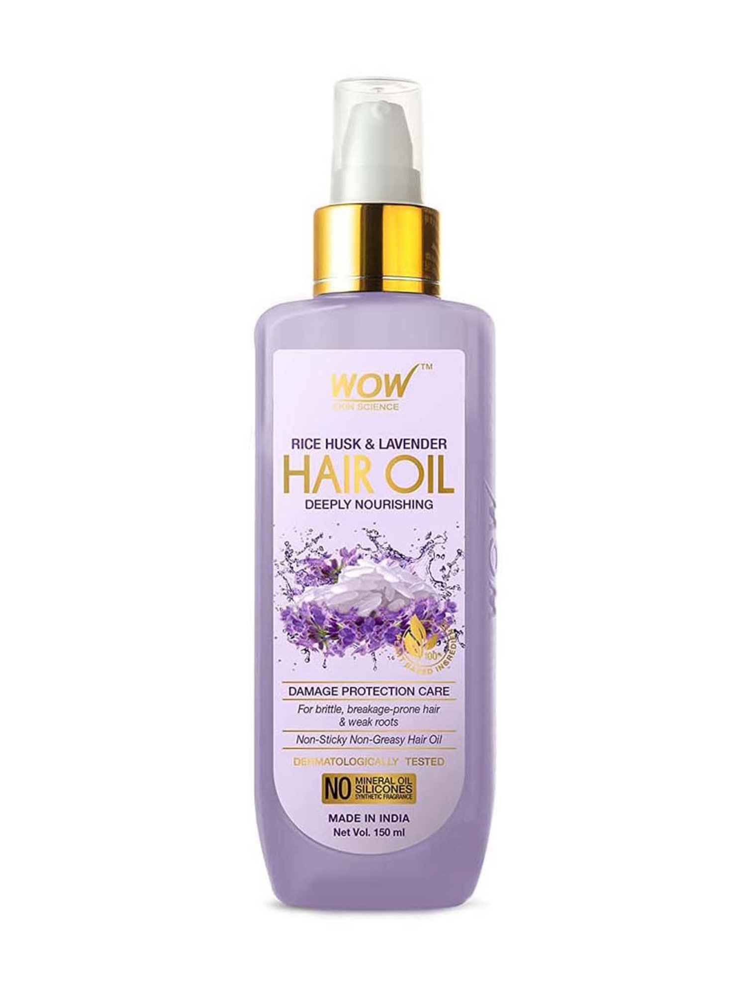 Wow Skin Science Rice Hair Oil With Rice Husk & Lavender Oil - 150 ml