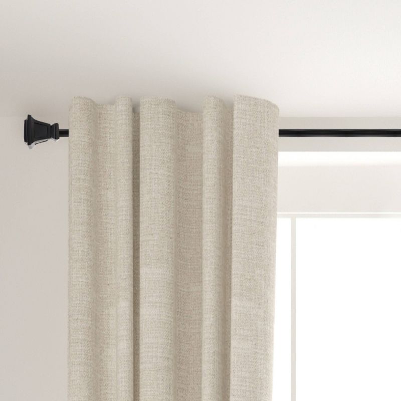 48"-86" Seville Standard Decorative Window Curtain Rod Matte Black - Kenney