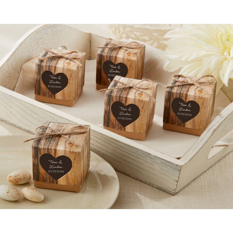 24ct "Hearts in Love" Rustic Favor Box