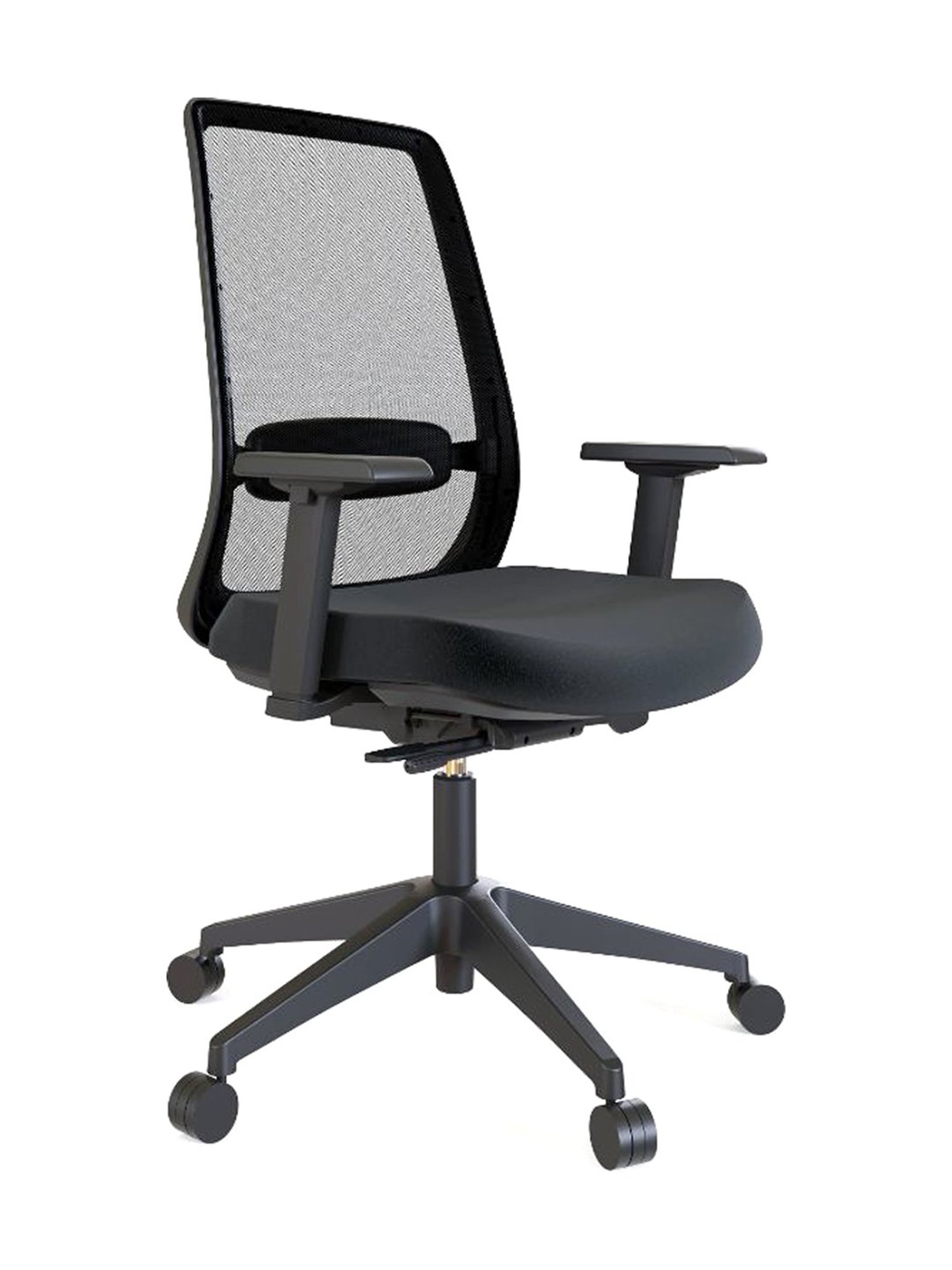 HNI India Fluence Black PU Foam Moveable Armrest Office Desk Chair