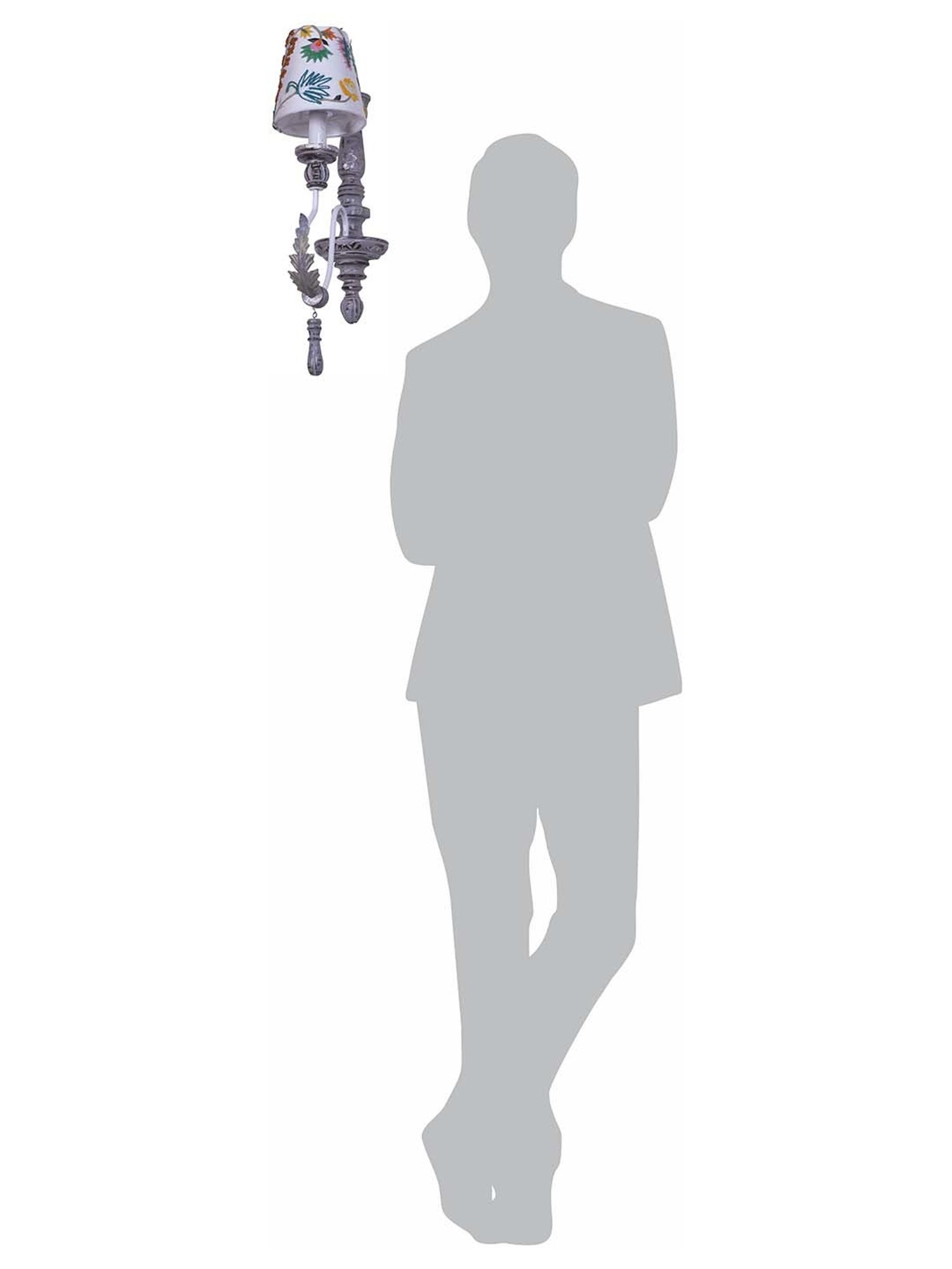 FOS LIGHTING Parisian Distressed White Wood Wall Sonce