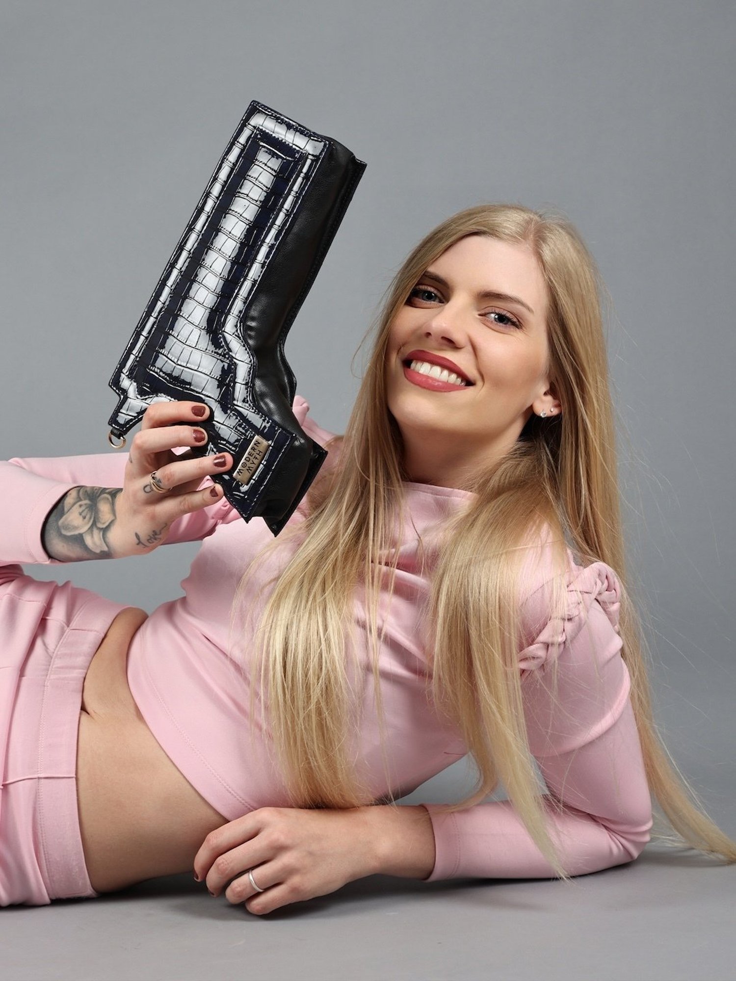 Modern Myth Blue Textured Medium Cross Body Bag