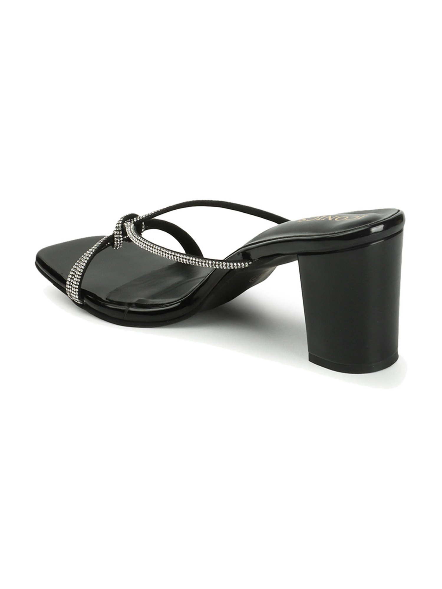 Iconics Women's Black Casual Sandals