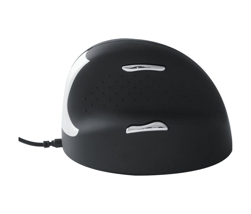R-Go Tools Wired Vertical Ergonomic Mouse, Medium, Right Hand, Black - Optical - Cable - Silver, Black - USB 2.0 - 3400 dpi - Scroll Wheel