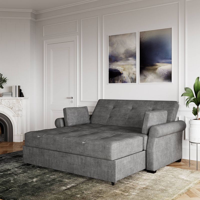Queen Hannah Convertible Sofa Gray - Serta