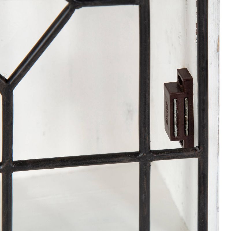Megara Decorative Wooden Wall Hanging Curio Cabinet Whitewash Finish - Kate & Laurel All Things Decor