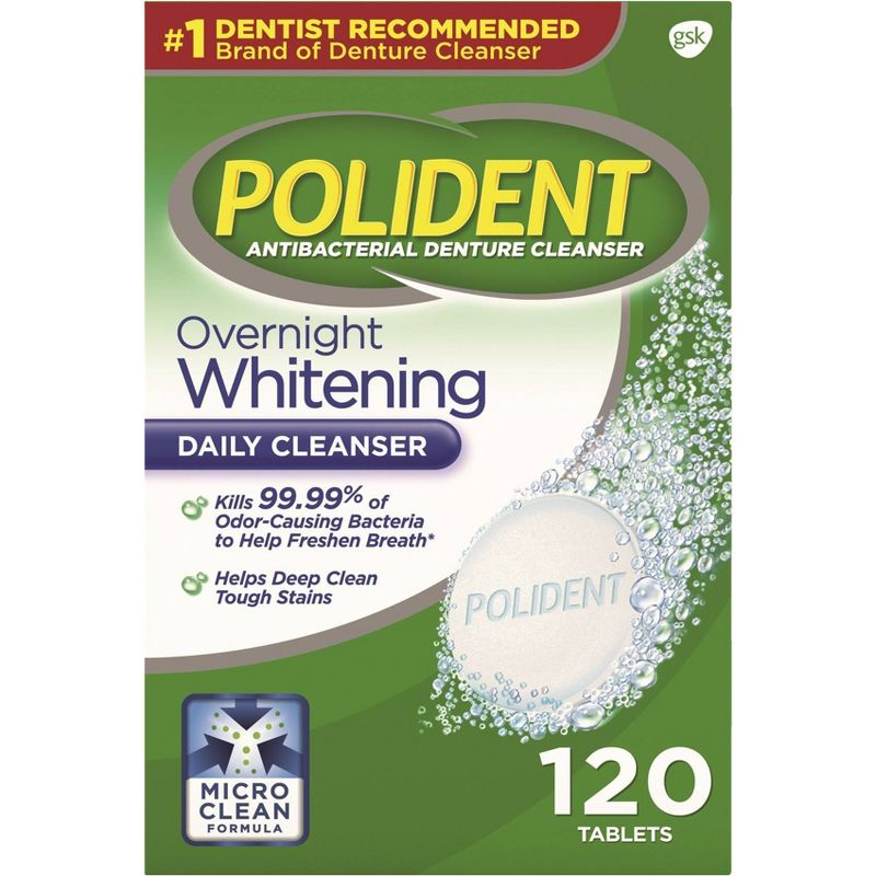 Polident Denture Cleaner Overnight Tablets - 120ct