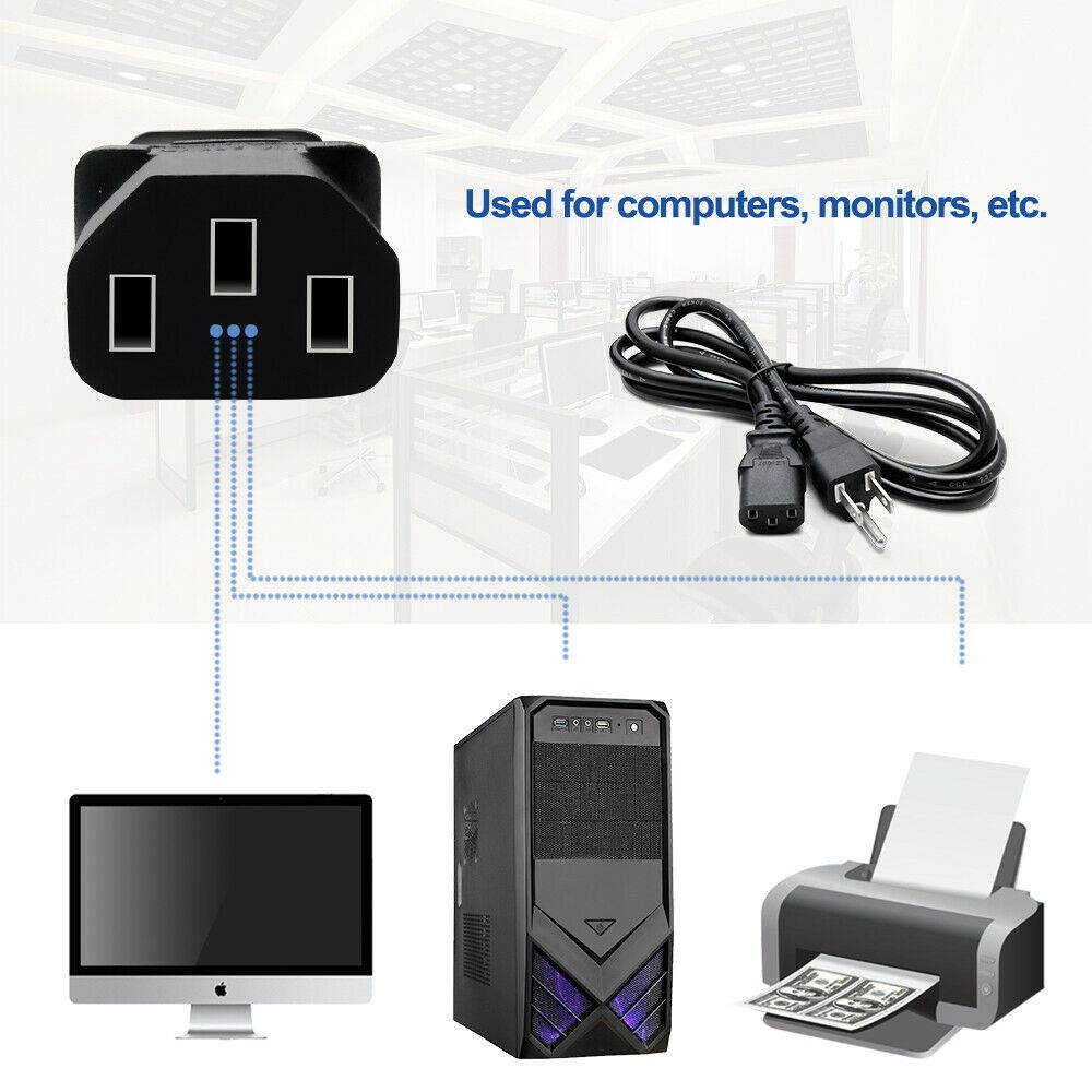 US Standard Power Cord Cable IEC 320 IEC320 PC Printer