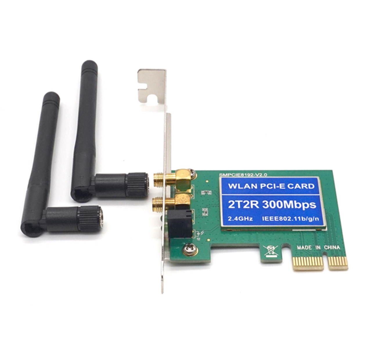 Weastlinks PCIe Wireless 300Mbps Internal PCIe WiFi Card PCI Express Network Card For PC Desktop 2.4 GHz Dual Antenna PCI-e WLAN Card