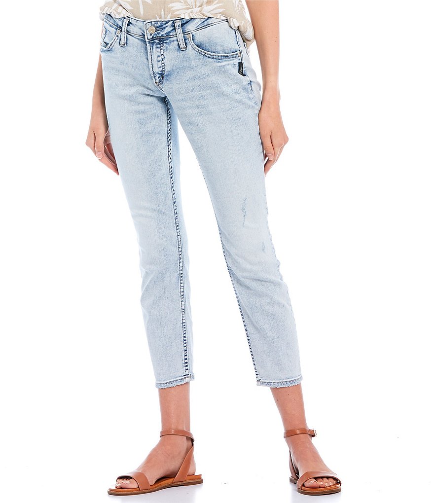 Celebrity Pink Destructed Cropped Skinny Jeans