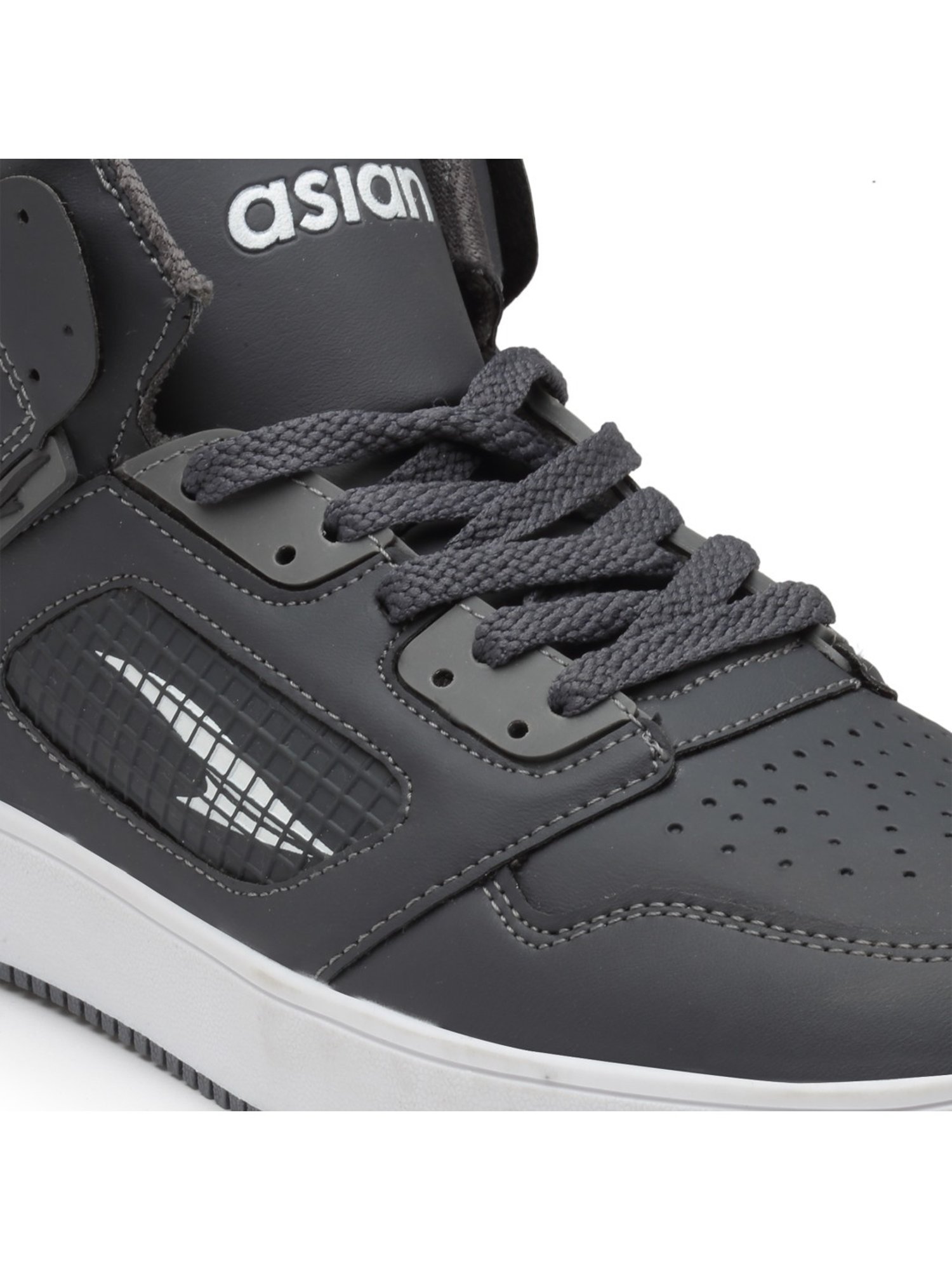 Asian Men's Grey Ankle High Sneakers