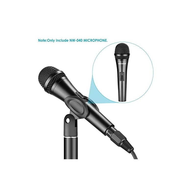 Cardioid Dynamic Microphone with XLR Male to XLR Female Cable Rigid Metal Construction for Professional Musical Instrument Pickup Vocals Broadcasting Speech Black NW040